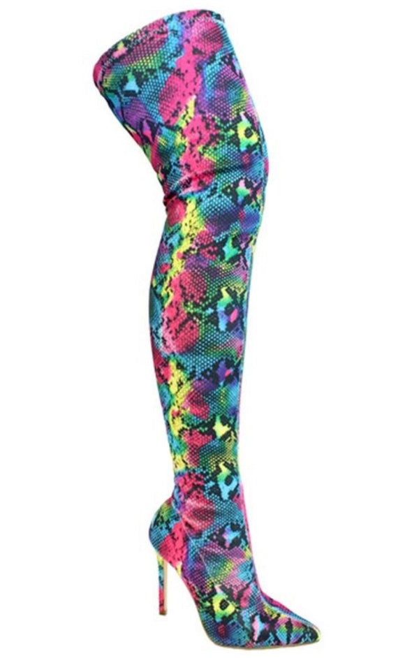 COLORFUL SNAKE KNEE HIGH